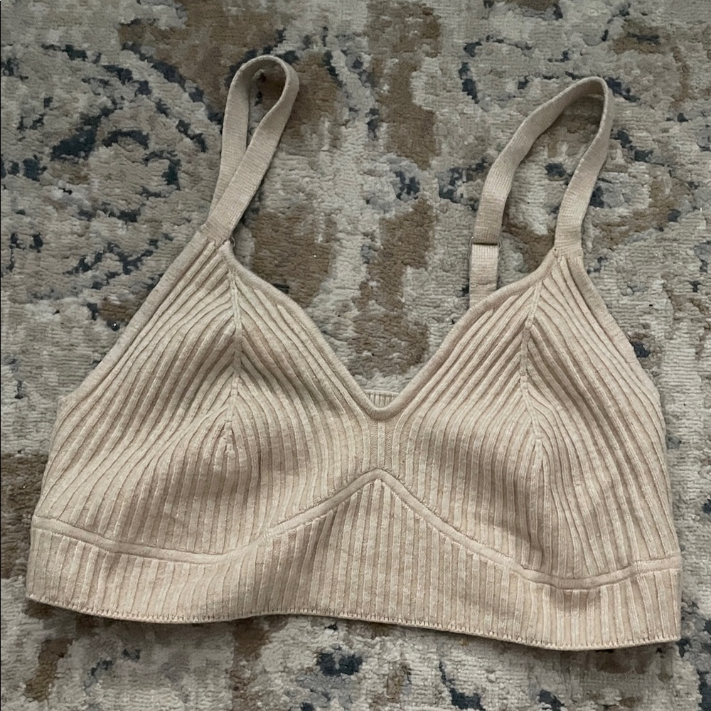 Wild Fable Ribbed Beige Bralette